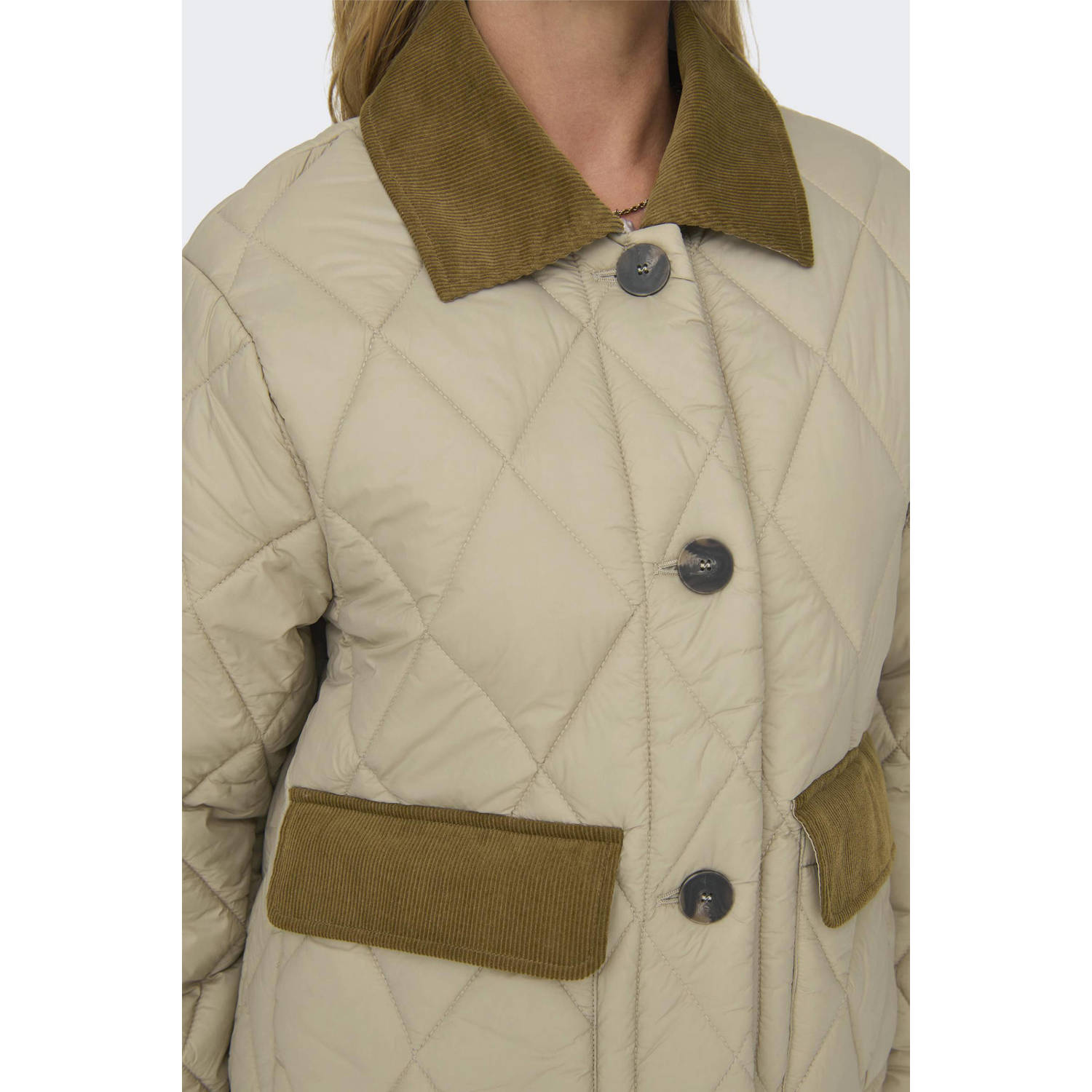ONLY quilted jas ONLVALENTINA lichtbruin