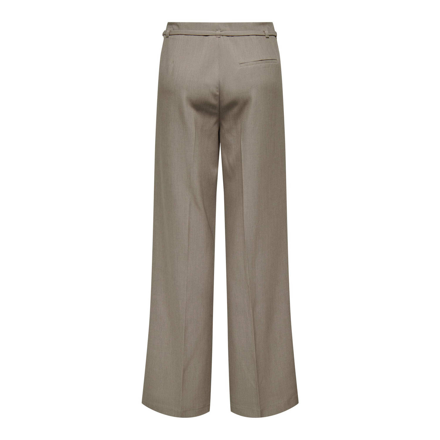 ONLY high waist straight fit pantalon ONLHELENE van gerecycled polyester taupe