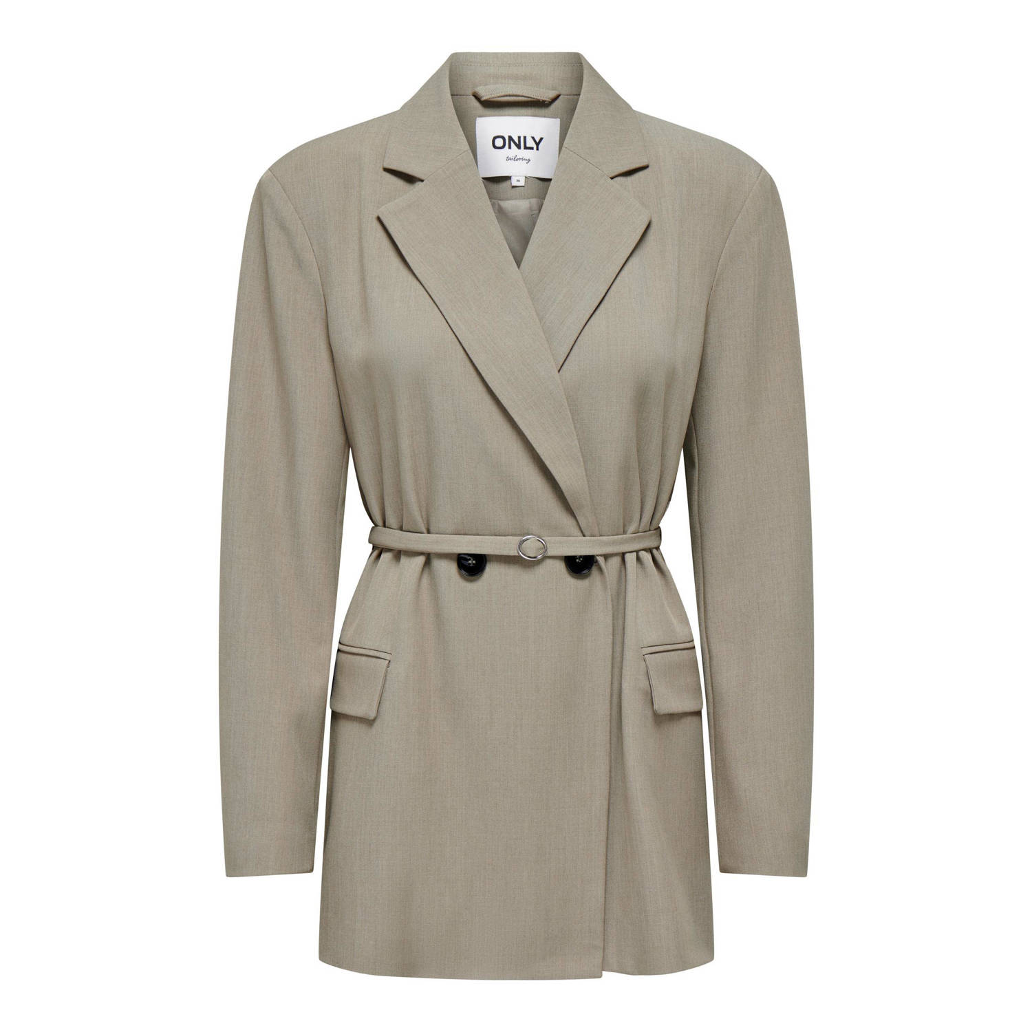 ONLY getailleerde blazer ONLHELENE van gerecycled polyester taupe