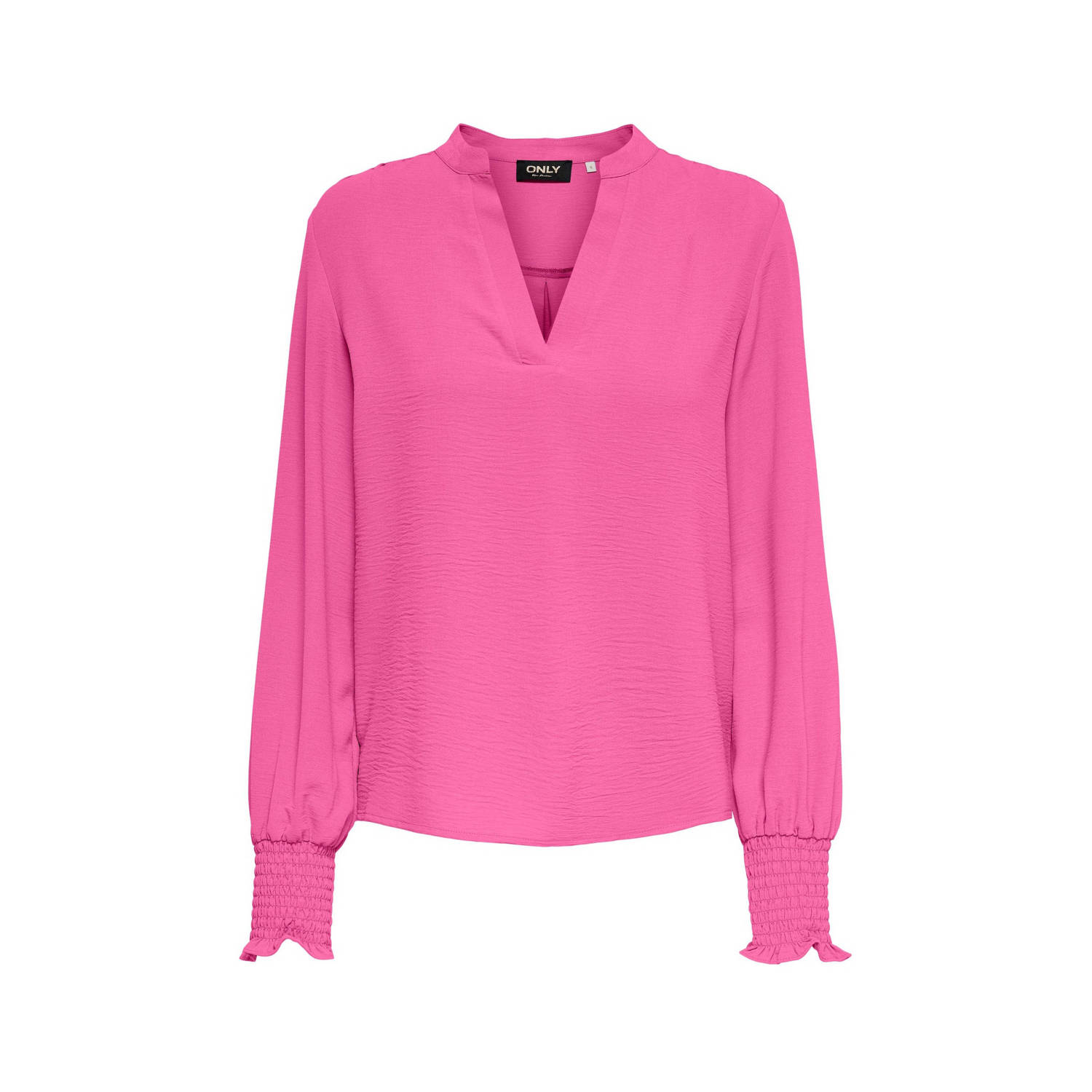 ONLY blousetop ONLMETTE van gerecycled polyester roze