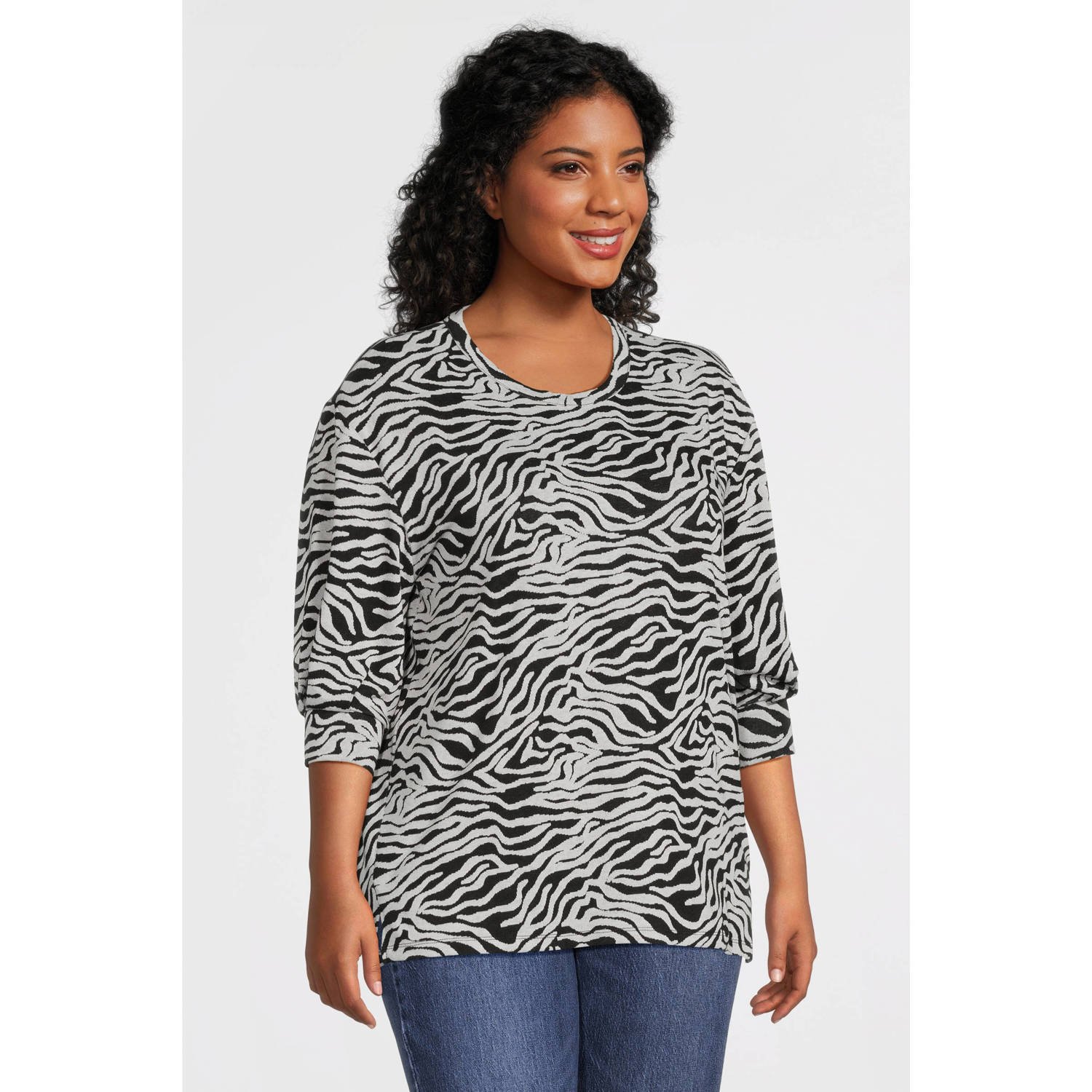 GREAT LOOKS tuniek met zebraprint wit zwart