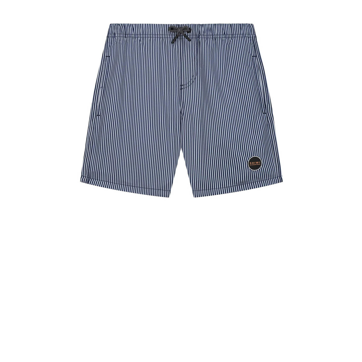 Shiwi zwemshort donkerblauw wit Jongens Polyester Streep 110 116