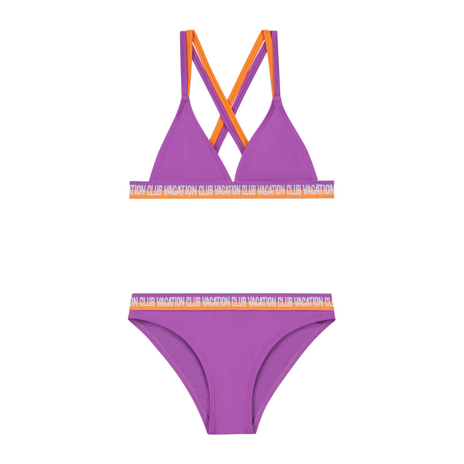 Shiwi triangel bikini Luna paars oranje Meisjes Polyester Meerkleurig 110 116