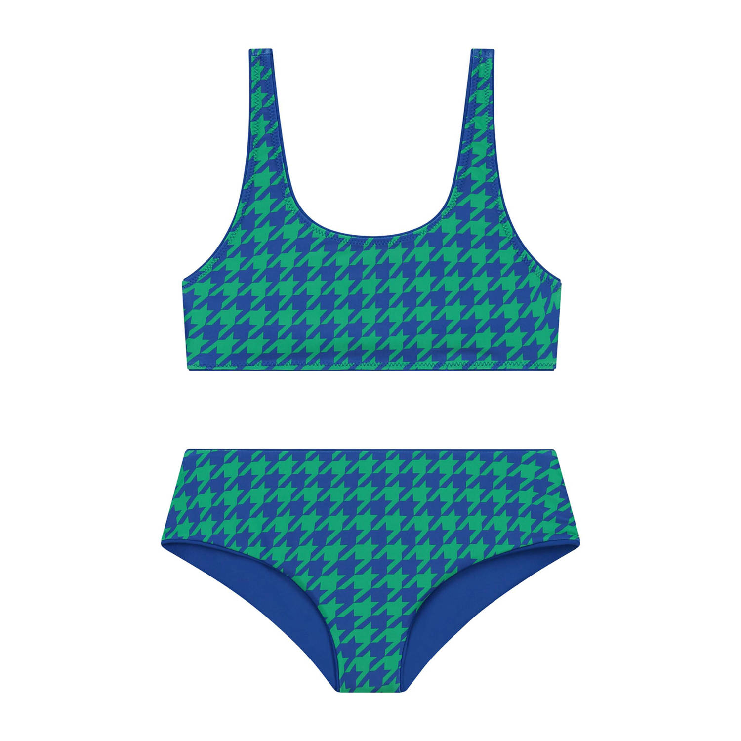 Shiwi reversible crop bikini Ruby groen blauw