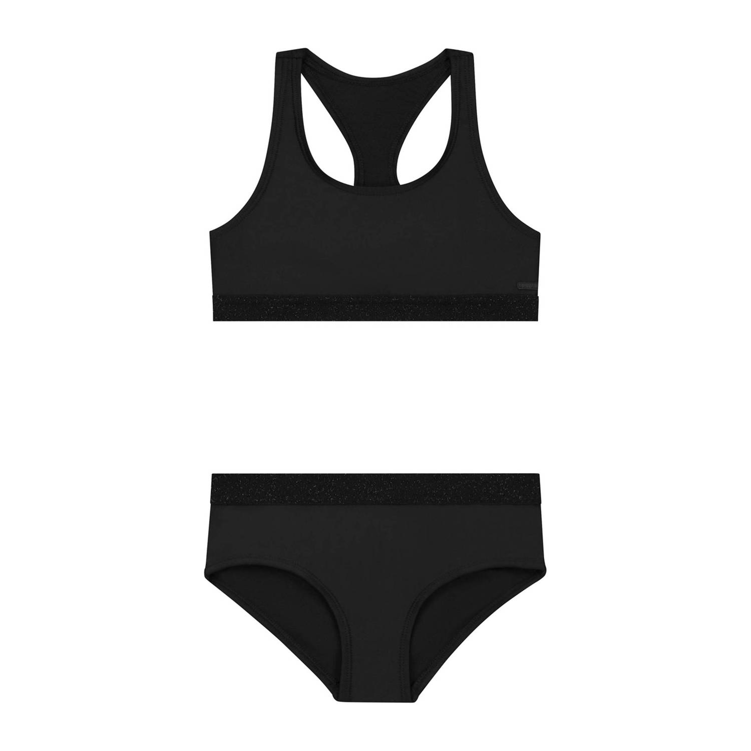 Shiwi crop bikini Charlie zwart Meisjes Polyester Effen 170 176