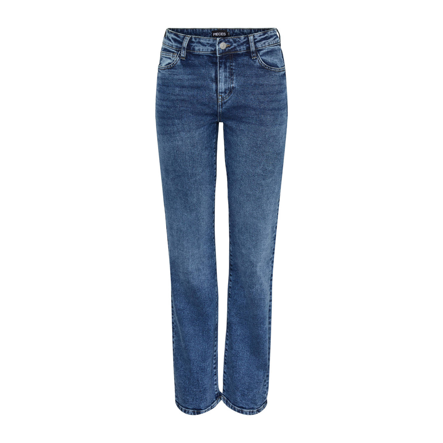 PIECES straight jeans PCKELLY medium blue denim
