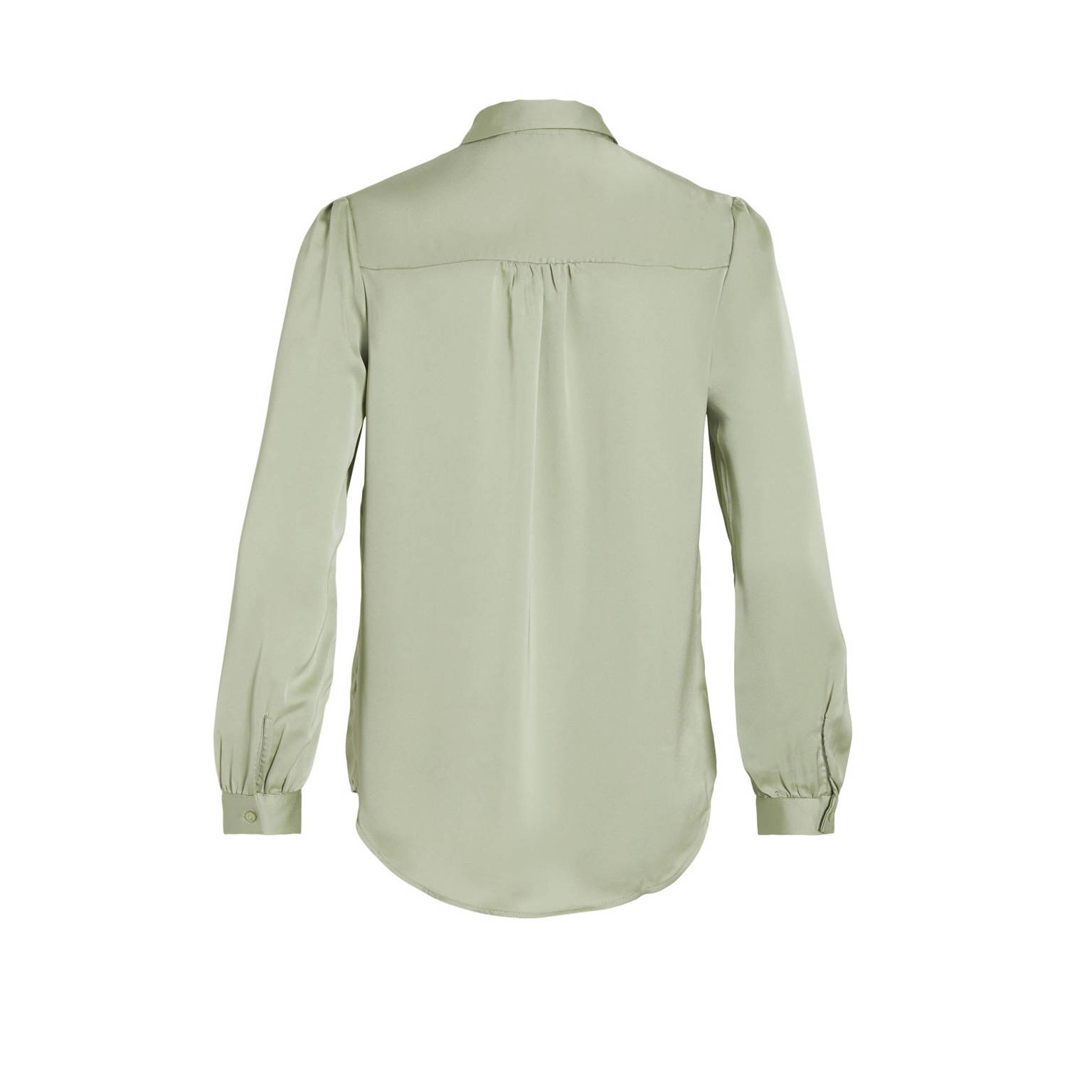 VILA blouse VIELLETTE van gerecycled polyester lichtgroen