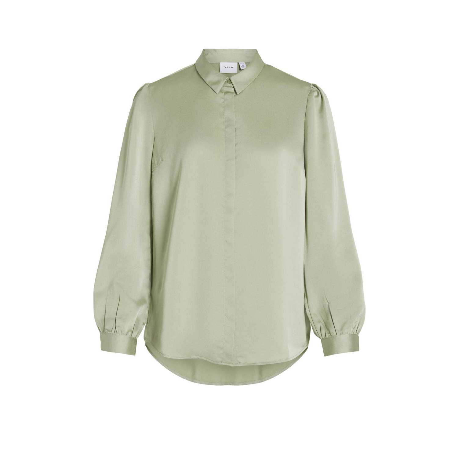 VILA blouse VIELLETTE van polyester lichtgroen