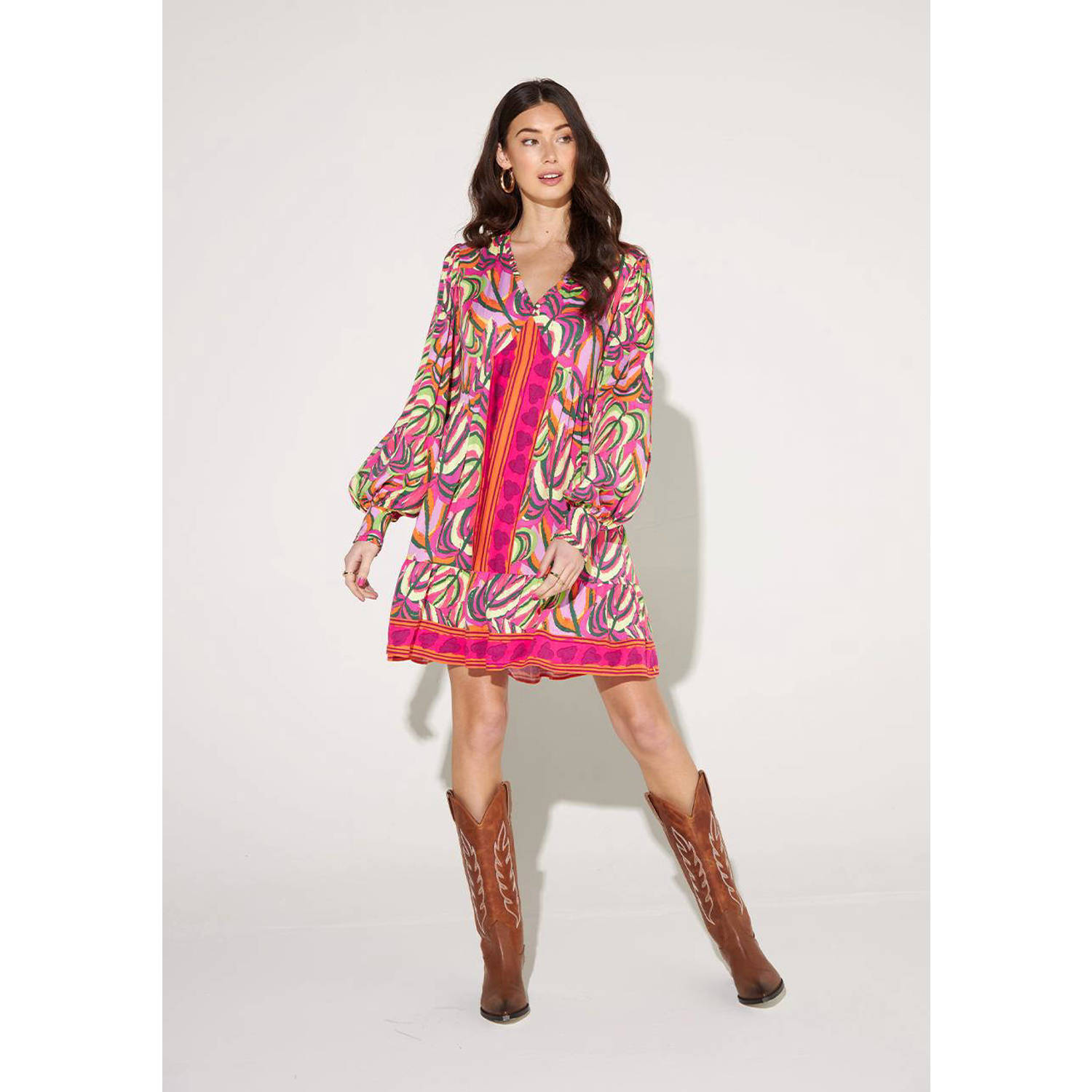 HARPER & YVE jurk met all over print multi