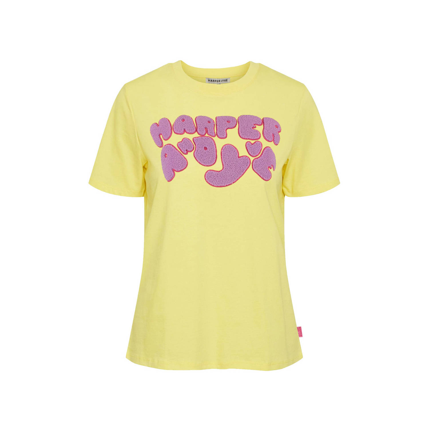 Harper & Yve Logo Print Korte Mouw T-shirt Yellow Dames