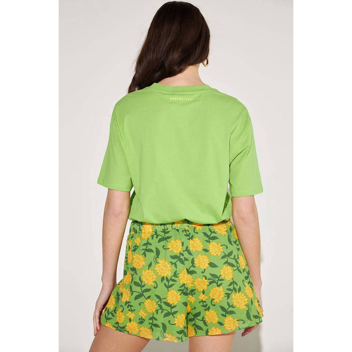 HARPER & YVE gebloemde skort groen geel