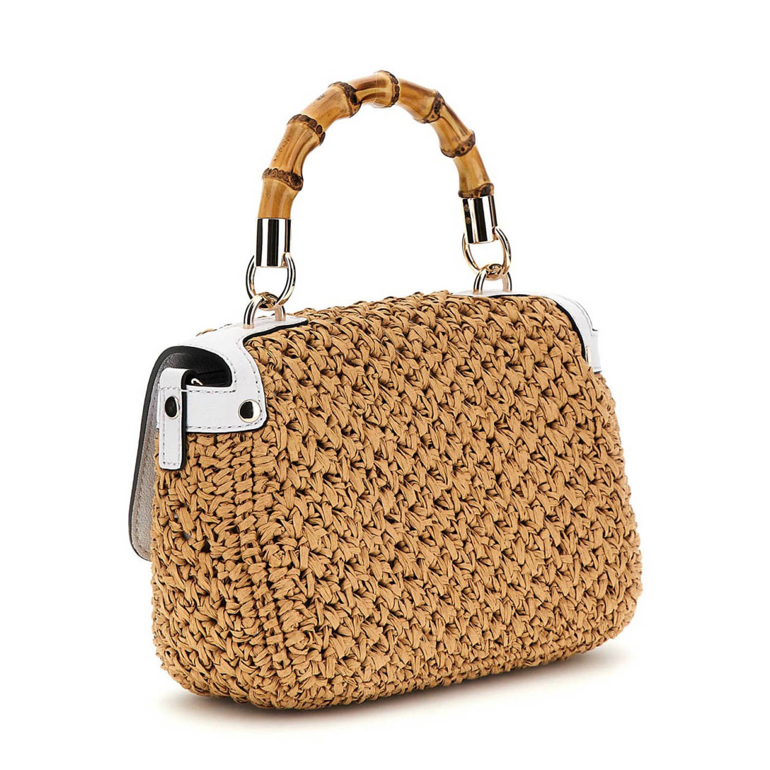 GUESS raffia crossbody tas Siria naturel