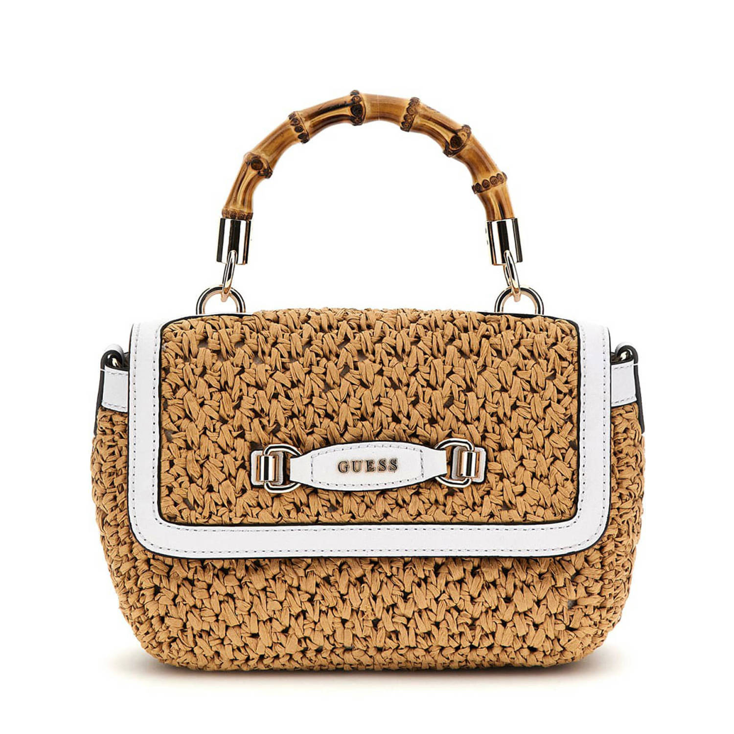 GUESS raffia crossbody tas Siria naturel