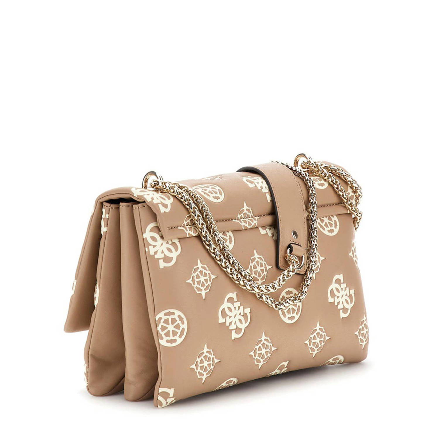 GUESS crossbody tas Deesa met logoprint beige