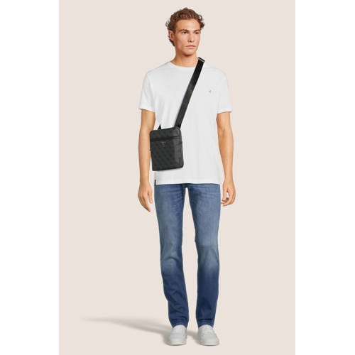 GUESS schoudertas Milano met logoprint antraciet afbeelding