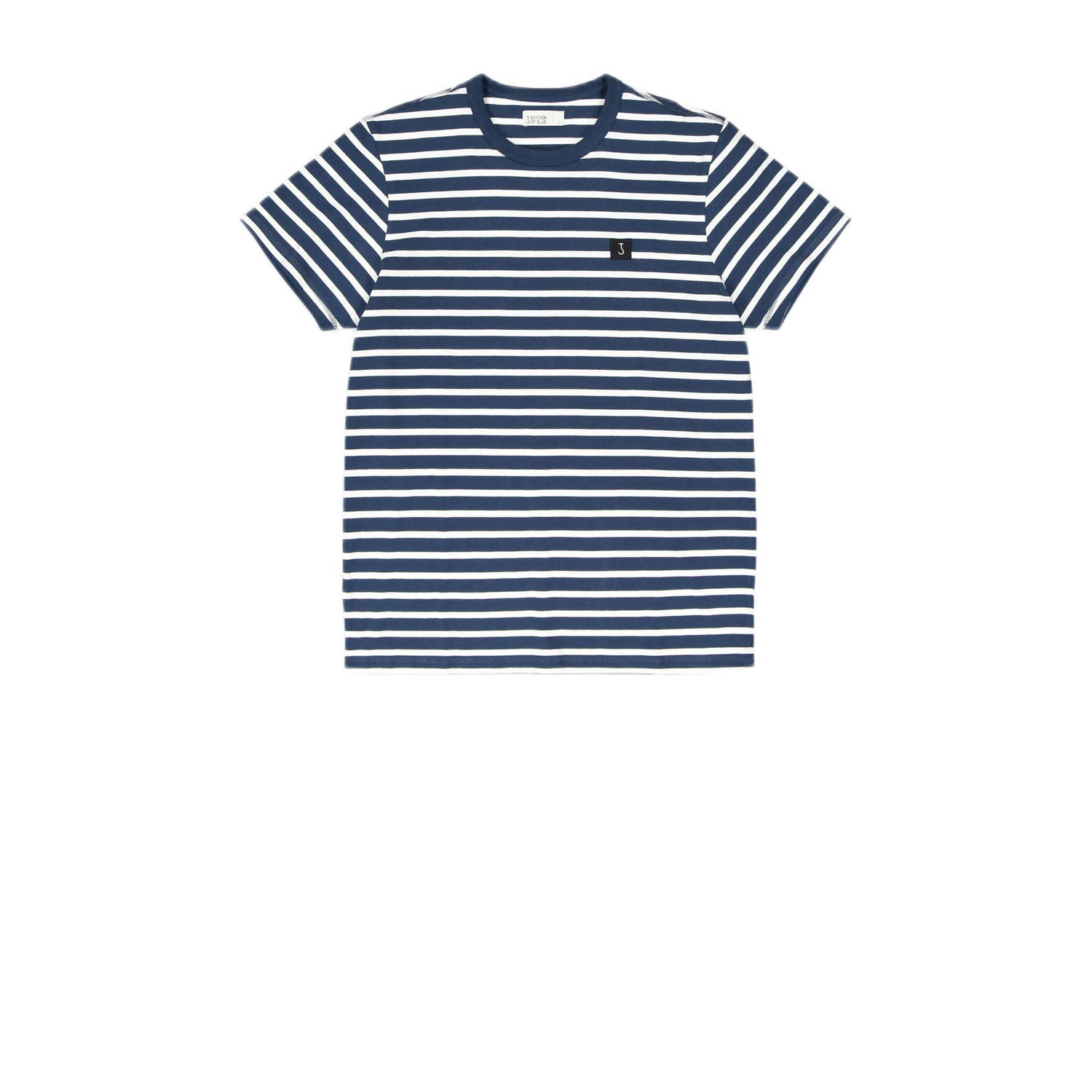 Butcher of Blue gestreept regular fit T-shirt Army stripe iris blue