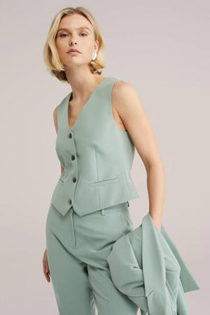 geweven gilet mintgroen
