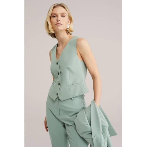WE Fashion geweven gilet mintgroen afbeelding