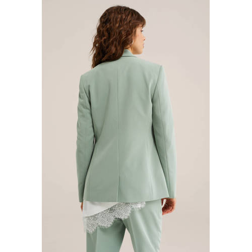WE Fashion getailleerde blazer mintgroen afbeelding