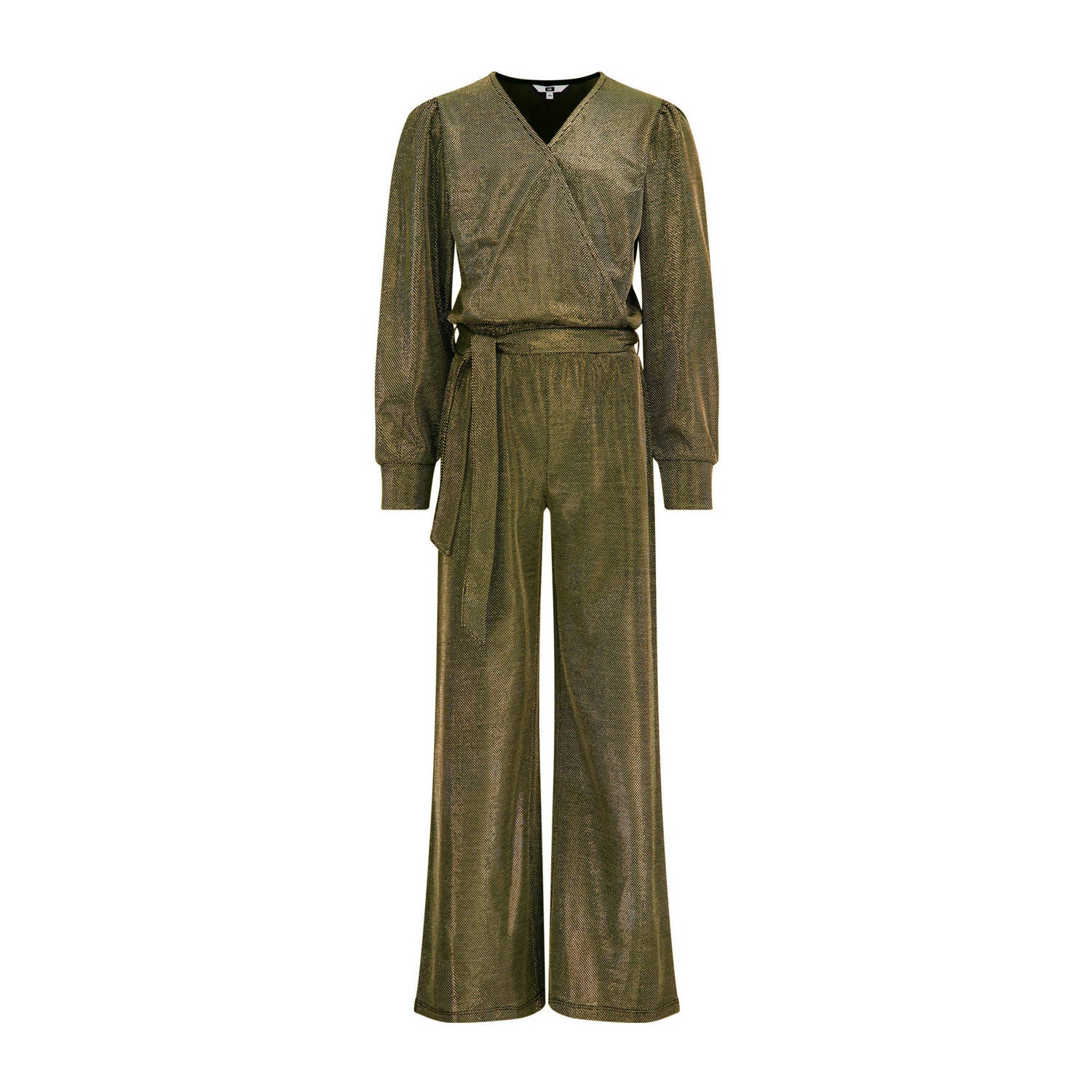 WE Fashion jumpsuit groen Meisjes Polyester V-hals 104