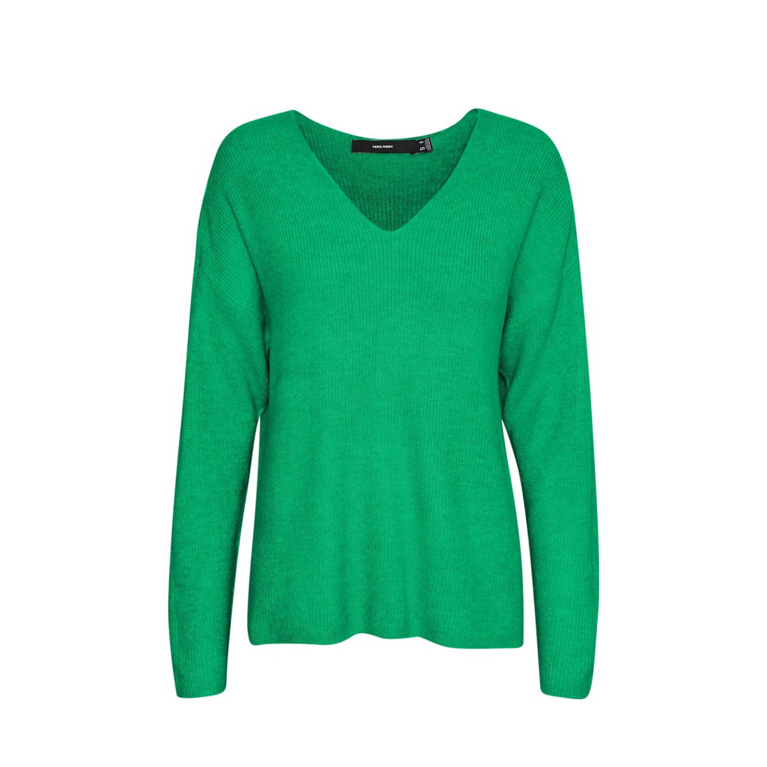 VERO MODA gebreide trui VMCREWLEFILE groen