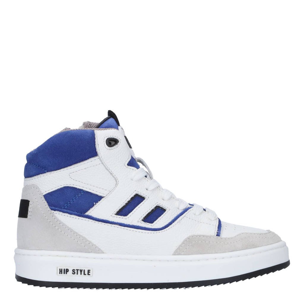 suède sneakers wit/blauw