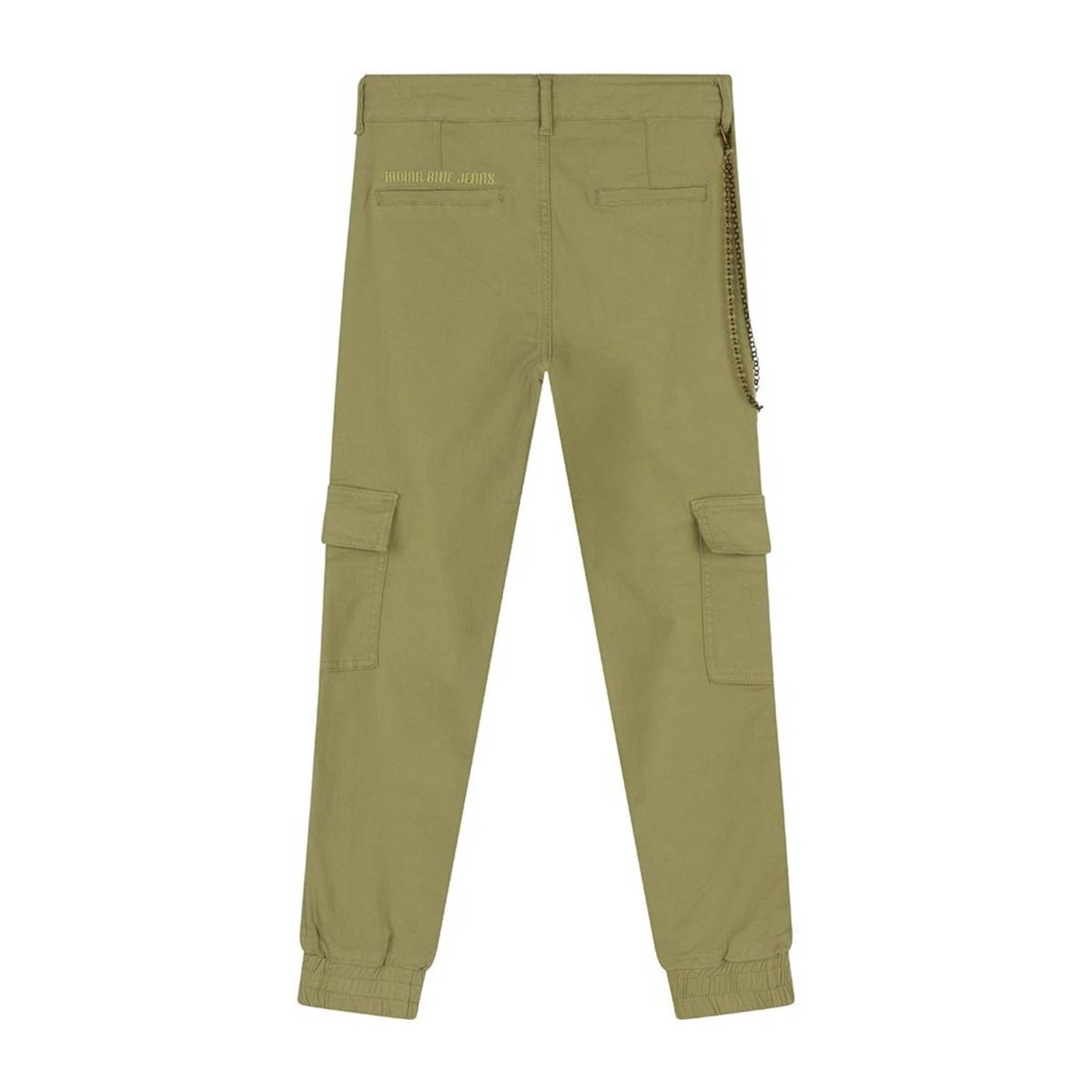 Indian Blue Jeans slim fit cargobroek olijfgroen