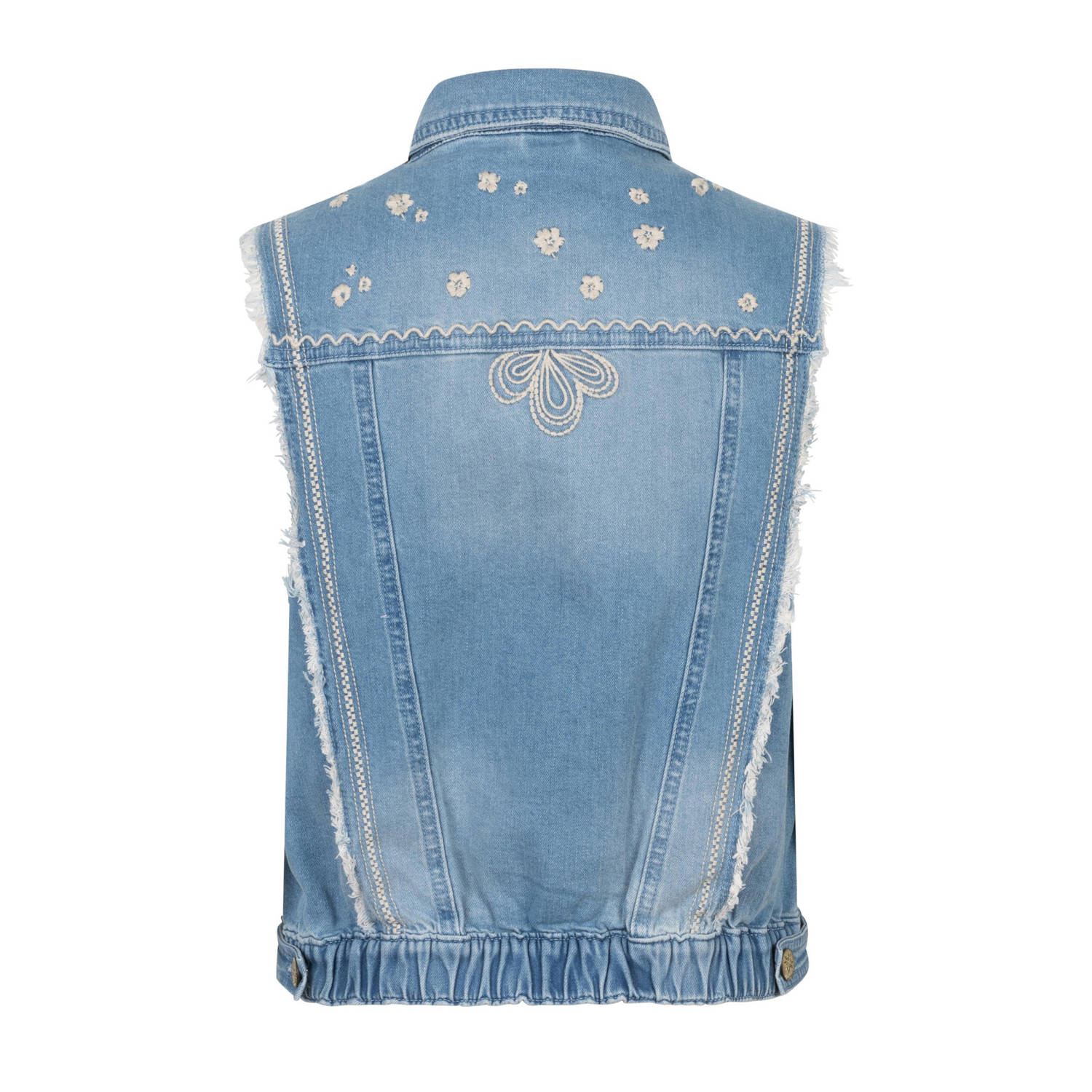 Indian Blue Jeans gebloemd gilet medium denim