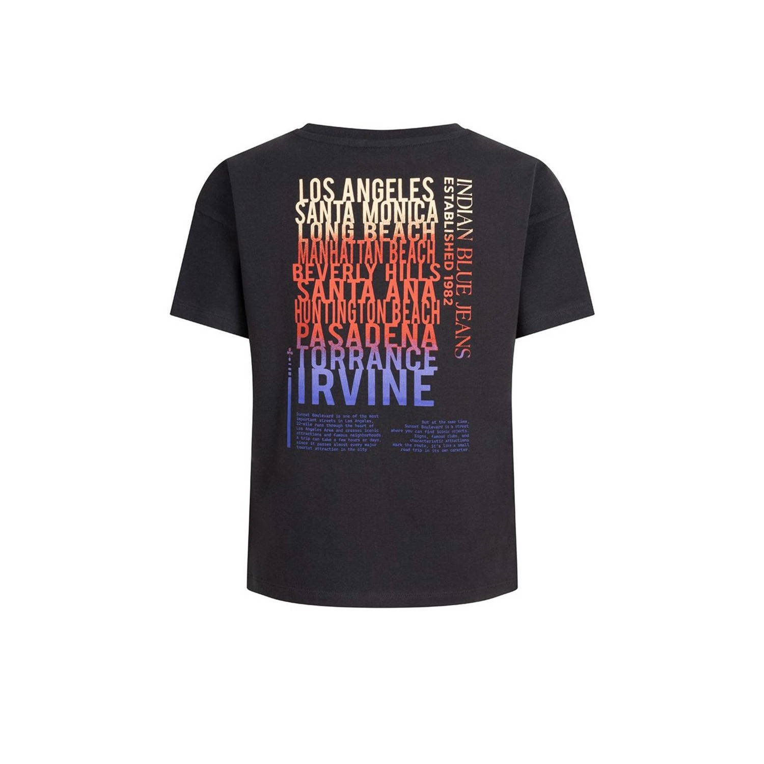 Indian Blue Jeans T-shirt met backprint zwart