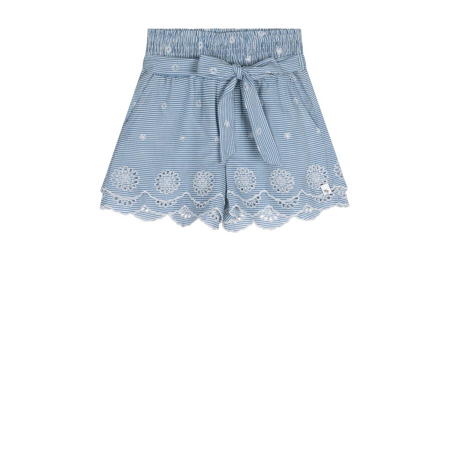 Indian Blue Jeans gestreepte casual short lichtblauw