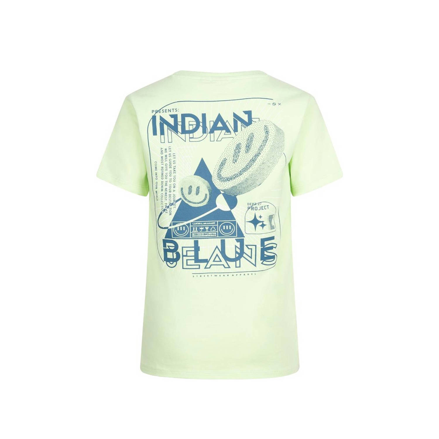 Indian Blue Jeans T-shirt met backprint zachtgroen