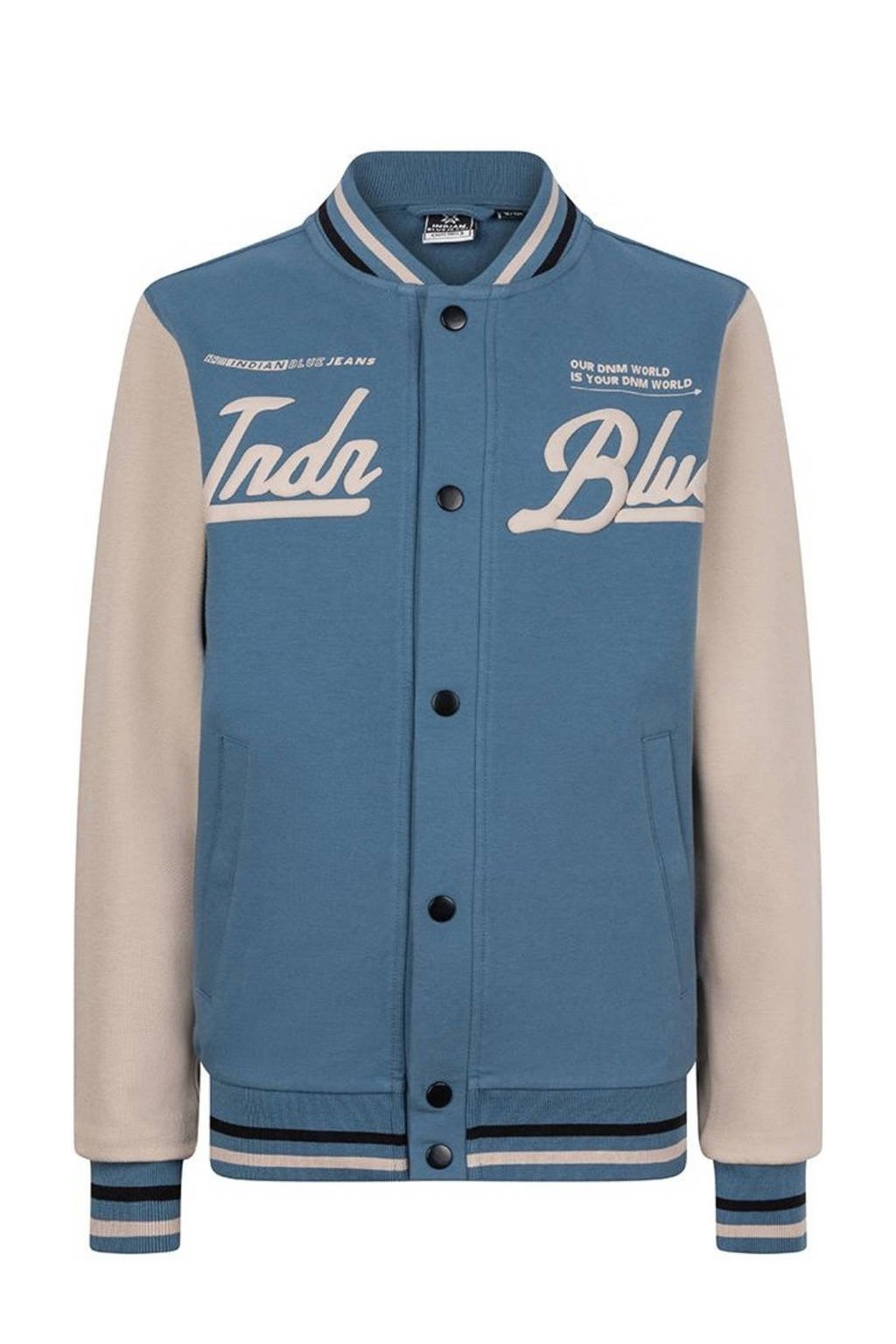 baseball vest blauw/ecru