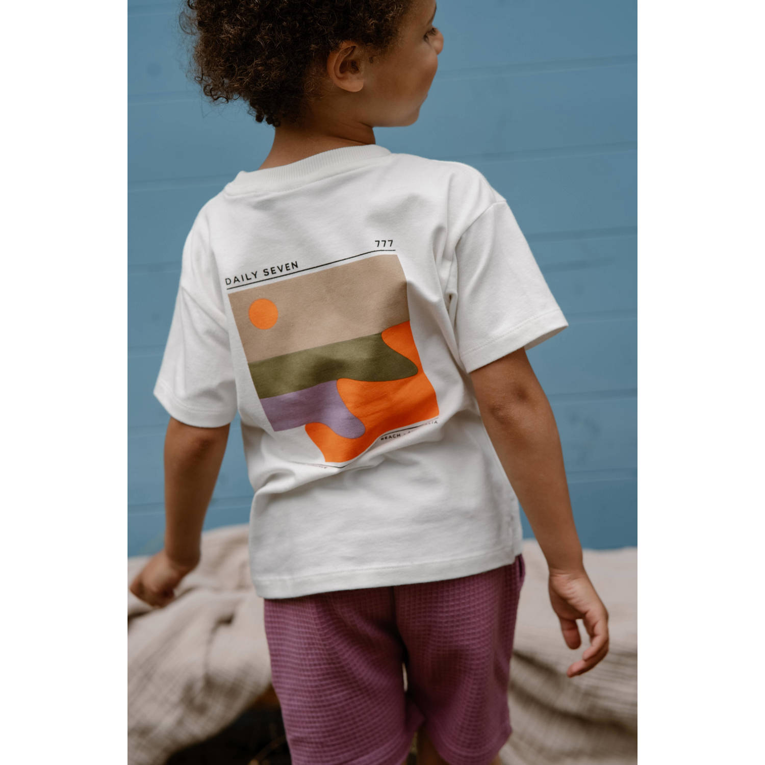 Daily7 T-shirt met backprint wit
