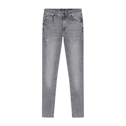Rellix slim fit jeans Billy met slijtage light grey denim