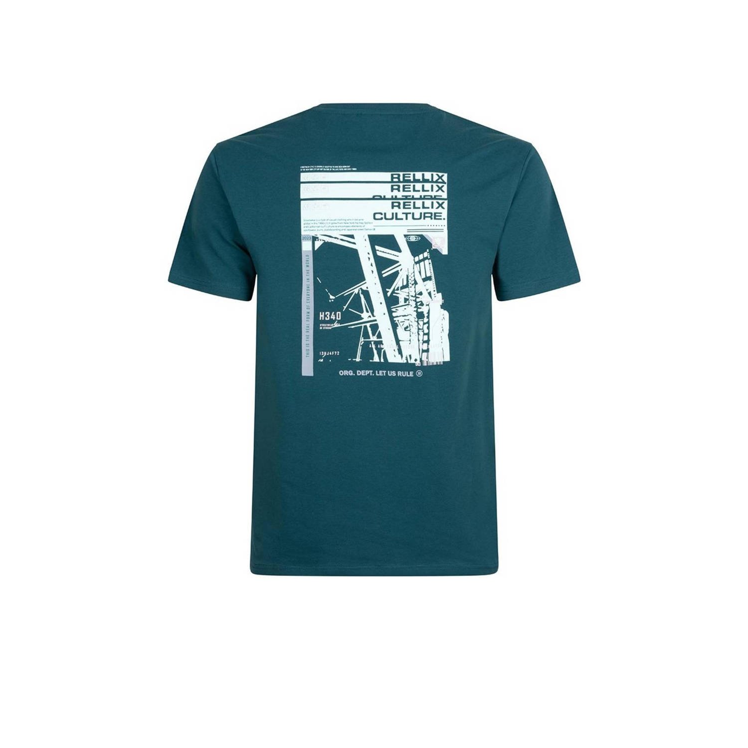 Rellix T-shirt met backprint donkergroen