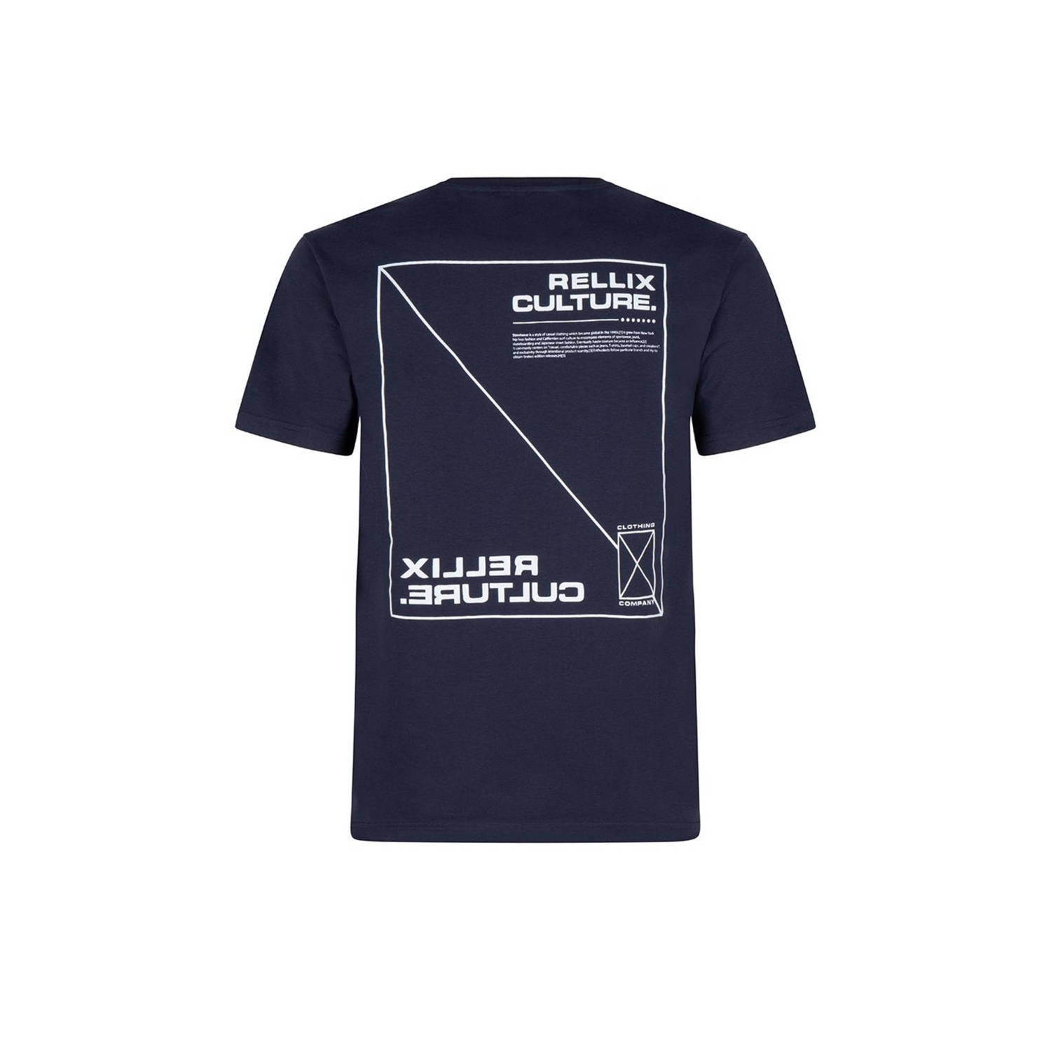 Rellix T-shirt met backprint donkerblauw