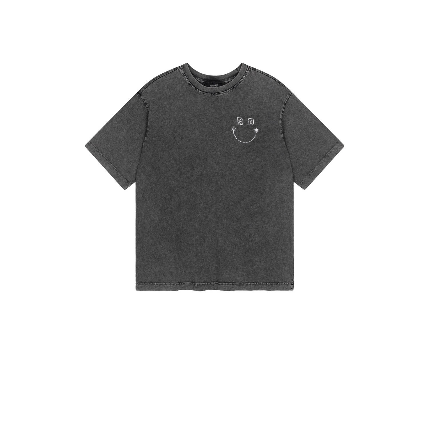 Refined Department Oversized Smiley T-shirt Gray Dames