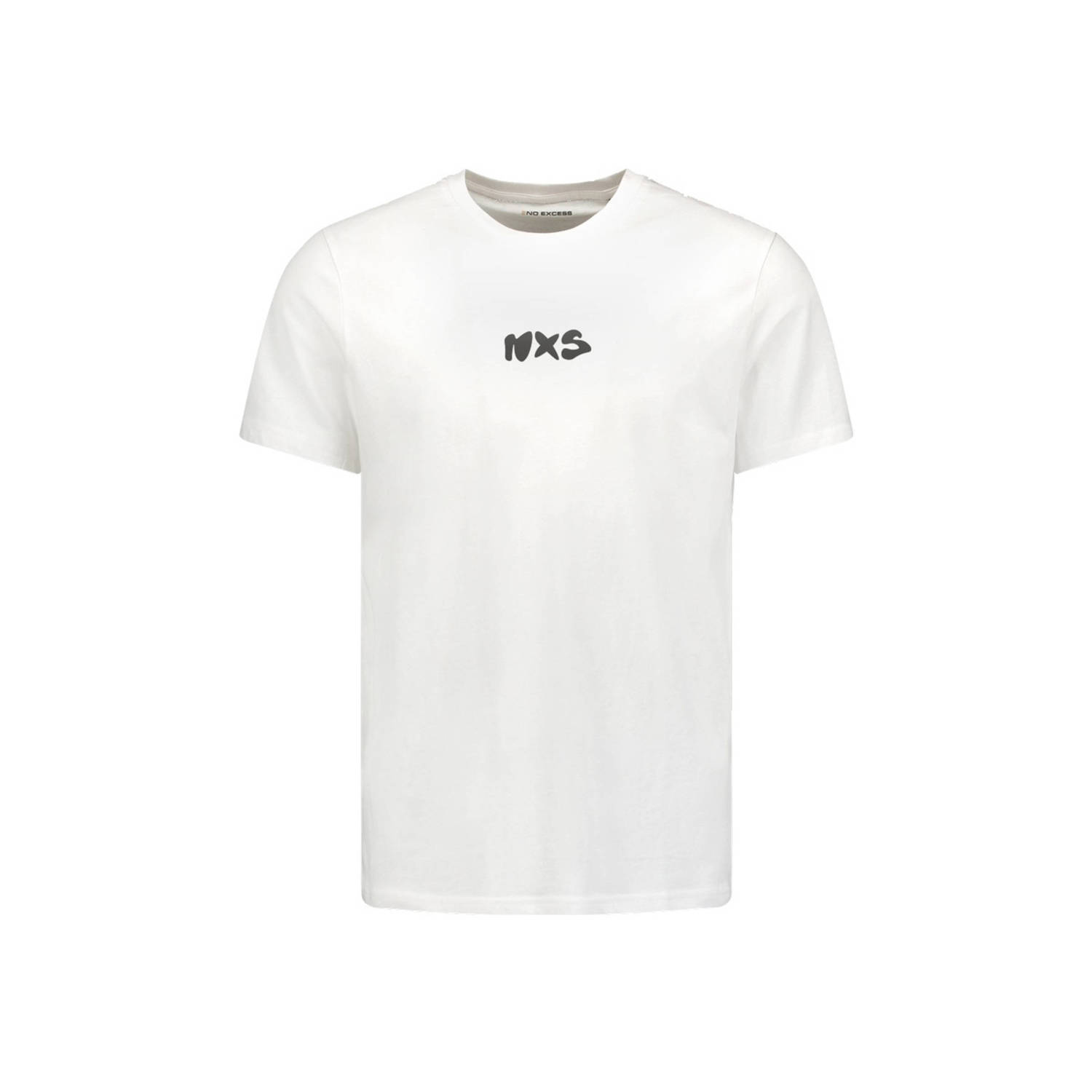No Excess T-shirt met backprint gebroken wit