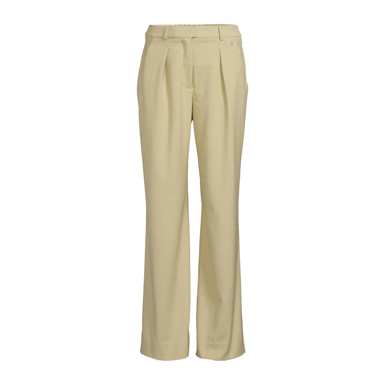 JOSH V high waist wide leg pantalon Lia lichtgroen