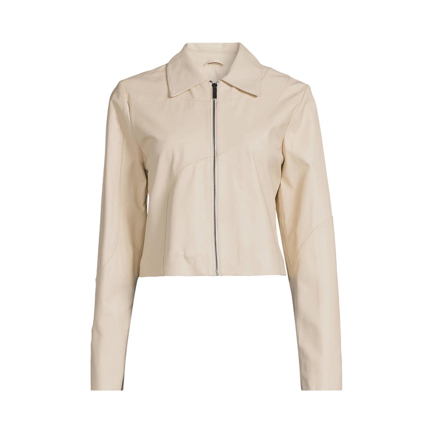 Studio AR by Arma Tijdloze Elegante Leren Jas Beige Dames