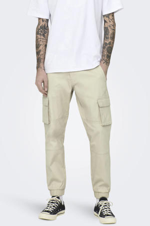 tapered fit cargobroek ONSCAM beige