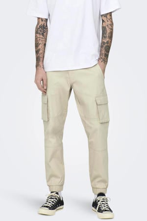 tapered fit cargobroek ONSCAM beige