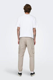 thumbnail: ONLY & SONS tapered fit cargo broek ONSCAM STAGE met logo beige