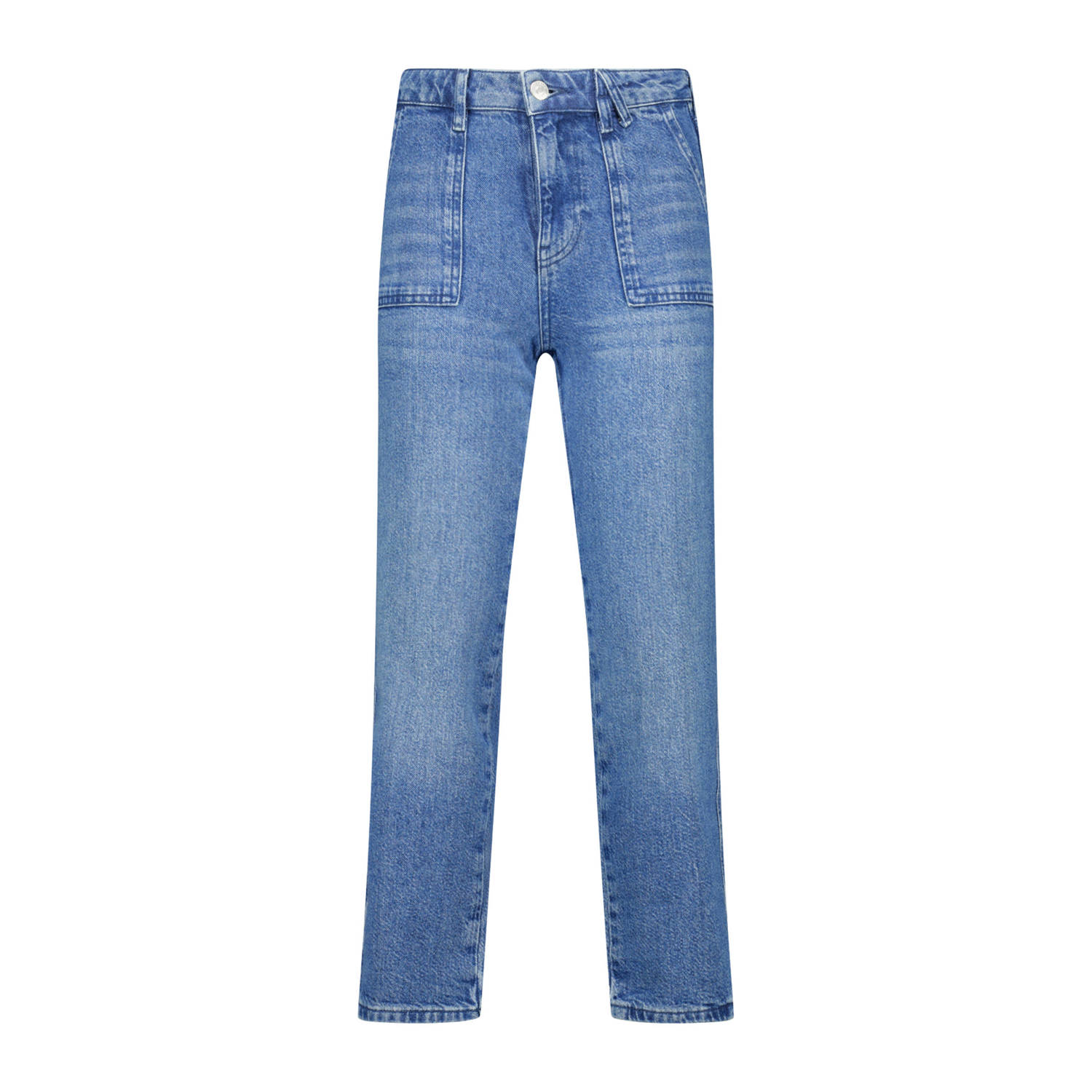 America Today straight fit jeans Cheyenne medium blue denim Blauw Effen 134 140