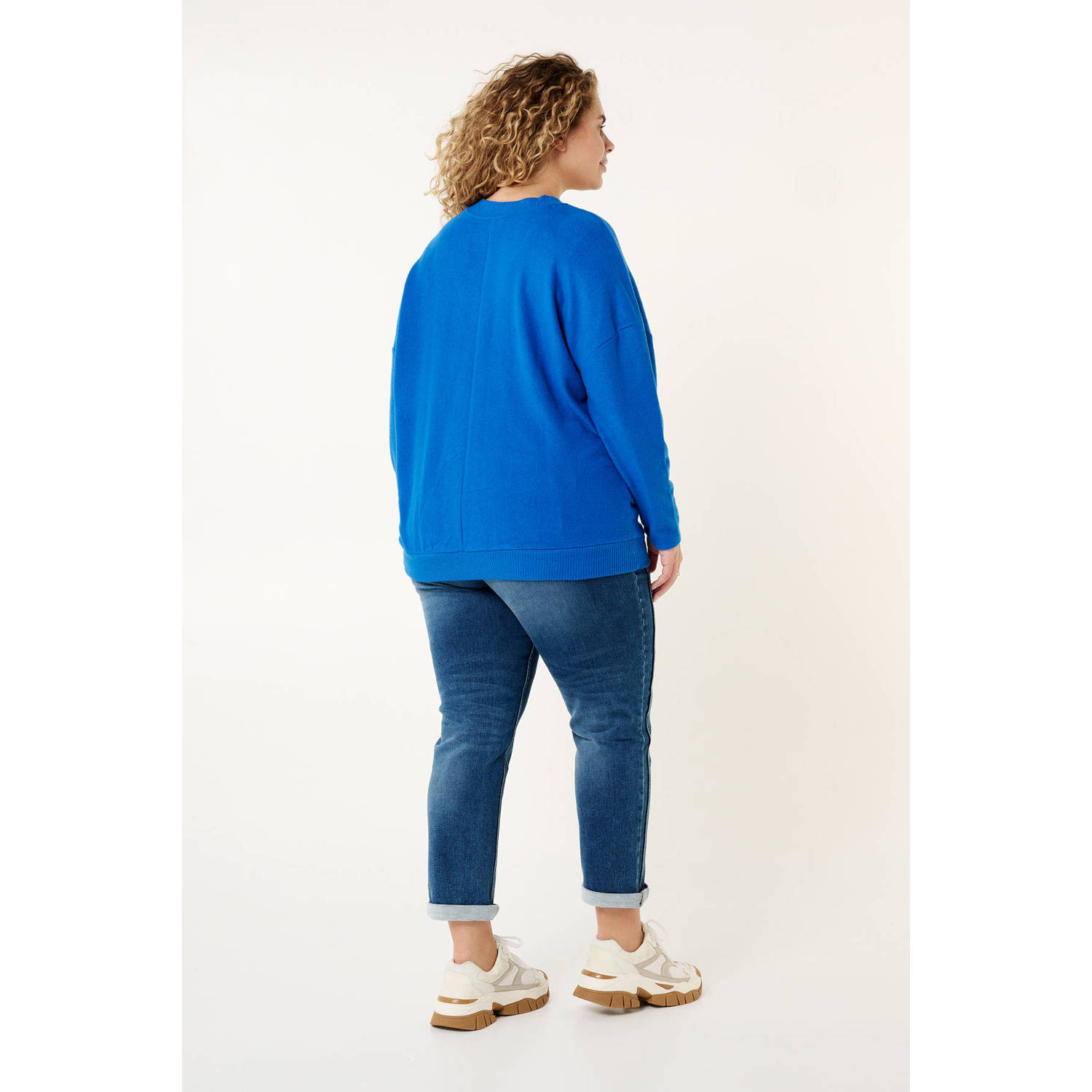 MS Mode fijngebreide trui blauw