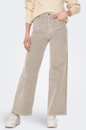 corduroy high waist wide leg broek ONLHOPE ecru