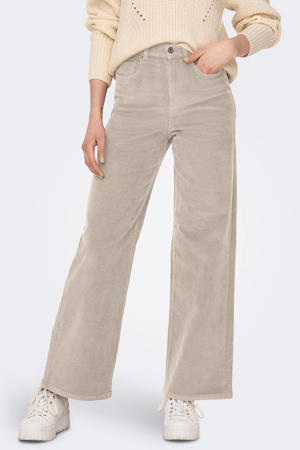corduroy high waist wide leg broek ONLHOPE ecru