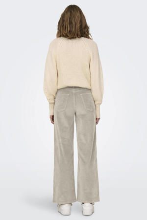 corduroy high waist wide leg broek ONLHOPE ecru