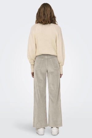 corduroy high waist wide leg broek ONLHOPE ecru