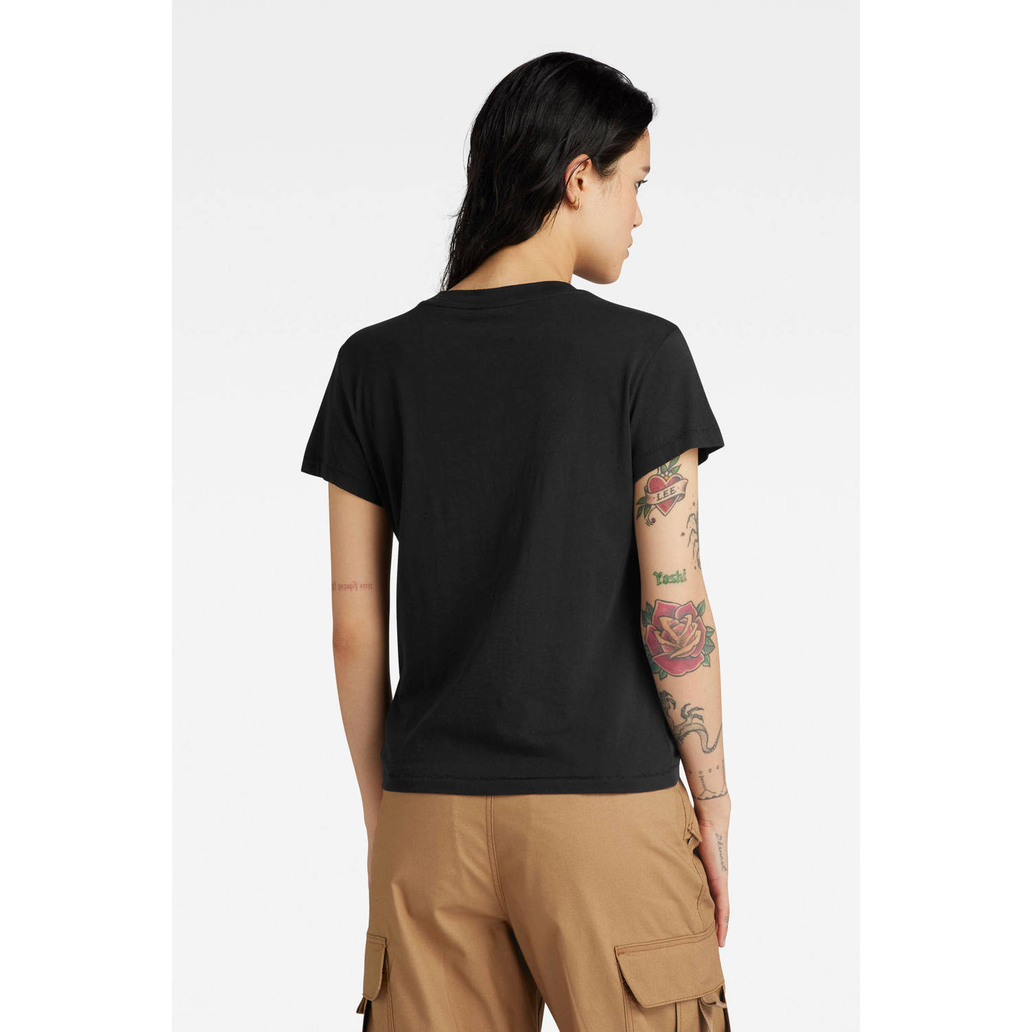 G-Star RAW T-shirt van katoen zwart
